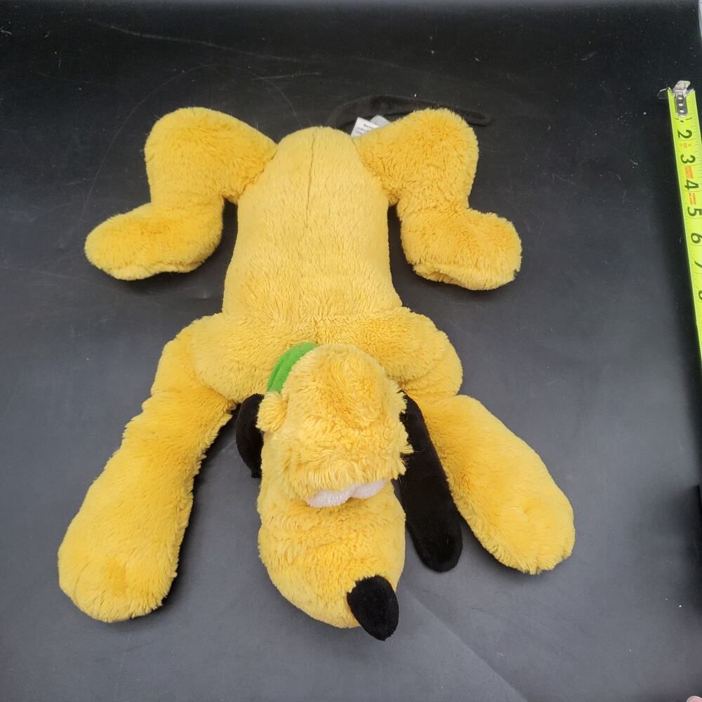 Disney Pluto Plush Stuffed Dog Large 15" Yellow Black Soft Toy Mickey Mouse